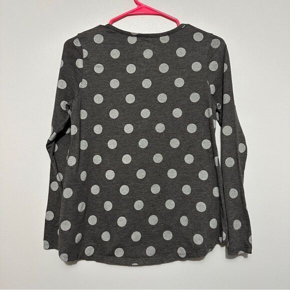 Disney Minnie mouse gray polkadot long sleeve shirt size XL - Picture 3 of 4